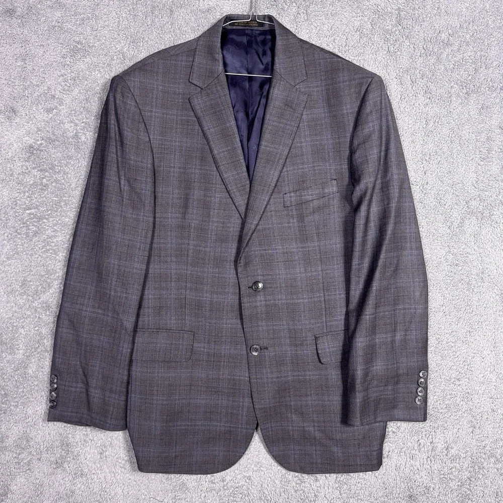 Jos A Bank Reserve Suit Mens 44R 38 Reda 1865 Wool Windowpane 2 Piece Set